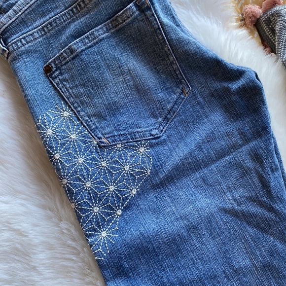 PILCRO AND THE LETTERPRESS WOMENS SUPER CUTE PATCH JEANS SIZE 25 INSEAM 27 - Picture 10 of 13